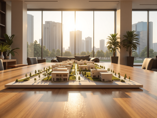 酒店外观建筑鸟瞰图，现代建筑风格，周围道路和绿化环境，阳光照射下建筑轮廓清晰