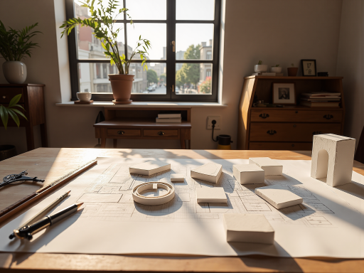 工作室房内部，开放式布局，工作台与休息区结合，现代简约家具，充足自然光线，创意装饰元素